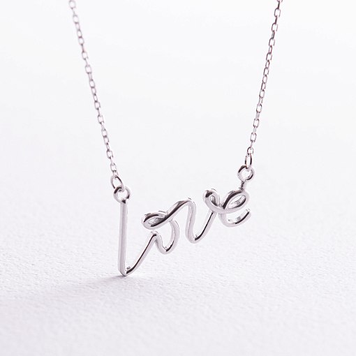 Колье "Love" в белом золоте кол02266 5