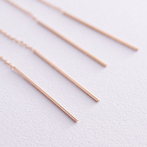 Серьги - протяжки в желтом золоте с08213 3