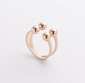 Кольцо "Шарики" в желтом золоте к08246
