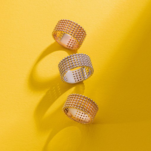 Кольцо "Рейчел" с шариками (желтое золото) к07333 13