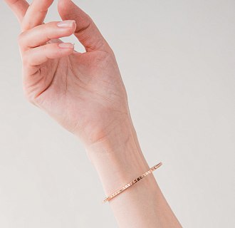 Жесткий золотой браслет "Кубики" б05613 №13