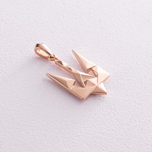 Кулон "Герб Украины - Тризуб" в красном золоте п03716