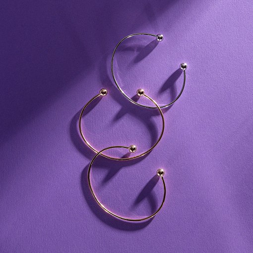 Жесткий браслет "Шарики" (красное золото) б05473 7