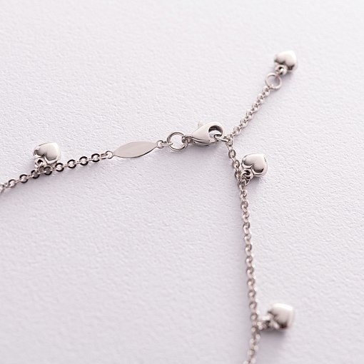 Золотой браслет "Сердечки" на ногу б04703 4