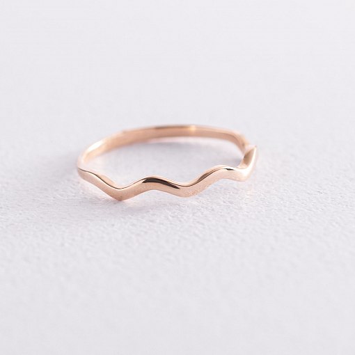 Кольцо "Волна" в красном золоте к06740 4