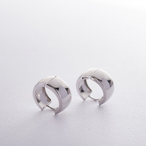 Золотые серьги-кольца без камней с02964 4