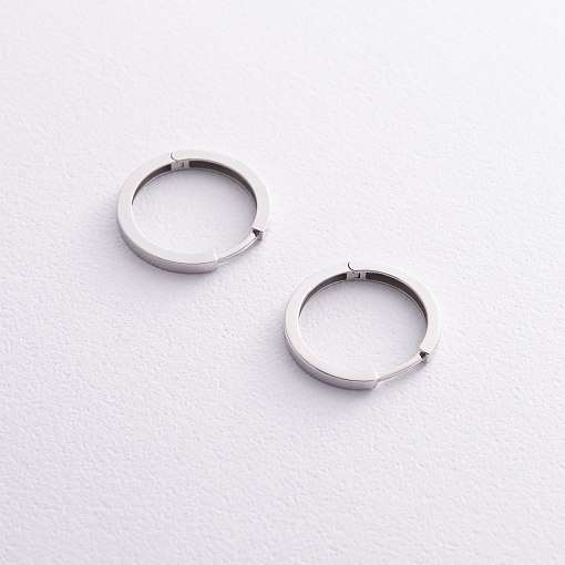 Серьги - кольца в белом золоте с08329 5
