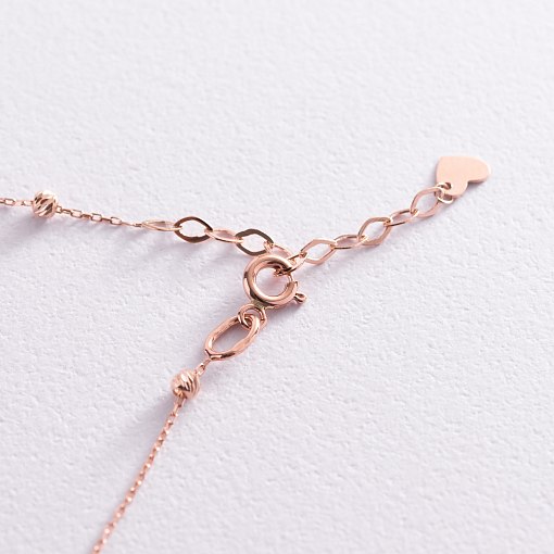 Золотой браслет "Ключики" на ногу (фианиты) б04880 5