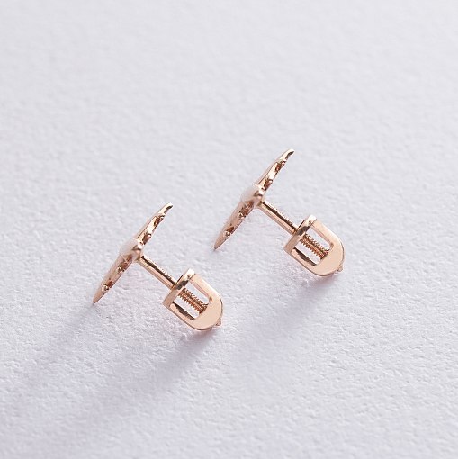 Золотые серьги-пусеты "Самолетик" с06676 6