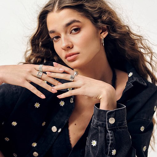 Серьга - каффа из белого золота с06379 3