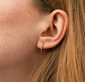 Золотые серьги с фианитами с09070 №4