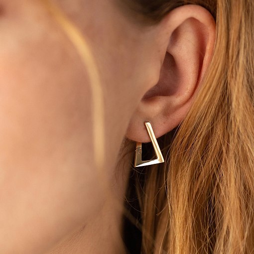 Серьги "Импровизация" в желтом золоте с07321 4