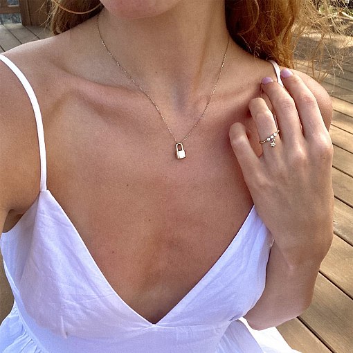 Колье "Замочек" в желтом золоте кол01895 6