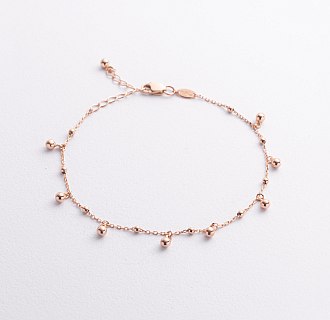 Браслет "Шарики" в красном золоте б05591