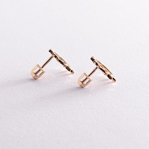 Золотые серьги - пусеты "Солнце" с07856 6