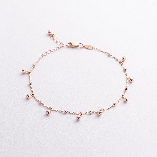 Браслет "Шарики" в красном золоте б05591