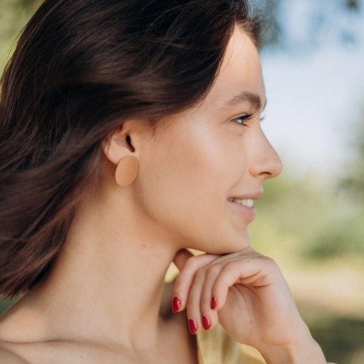 Серьги "Большие кометы" в красном золоте с06466 7