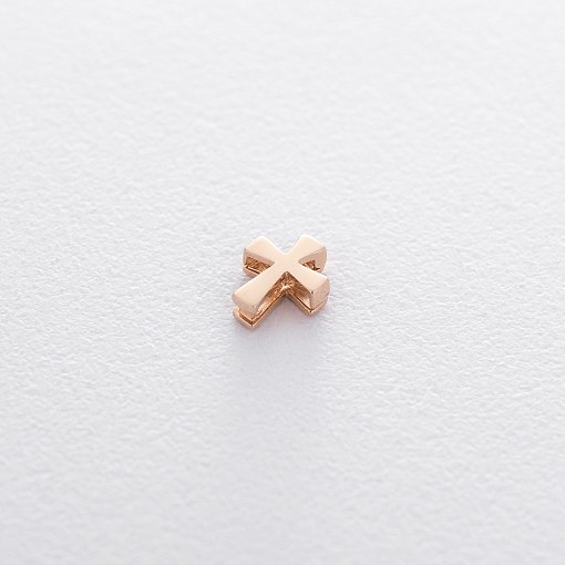 Открывающийся крестик Минимал в красном золоте п03283