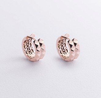 Серьги - кольца "Monika" в красном золоте с09007