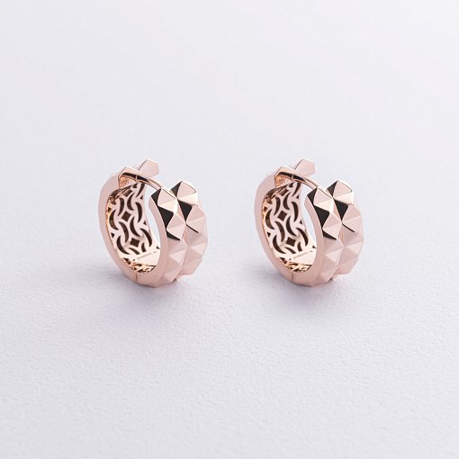 Серьги - кольца "Monika" в красном золоте с09007