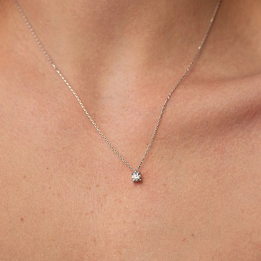 Золоте кольє з одним каменем (діамант) колб0111di 4