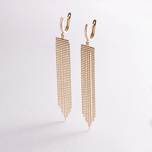 Золотые серьги "Водопад" с04558