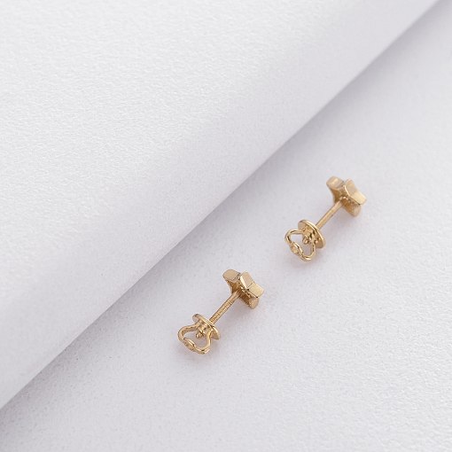 Серьги-пусеты Звездочки в желтом золоте с06193 4