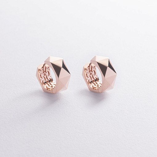 Серьги - кольца "Anna-Lisa" в красном золоте с09029 3