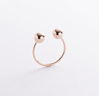Кольцо "Шарики" в желтом золоте к07507 №11