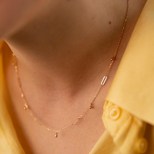 Кольє з кульками в червоному золоті кол02377 2