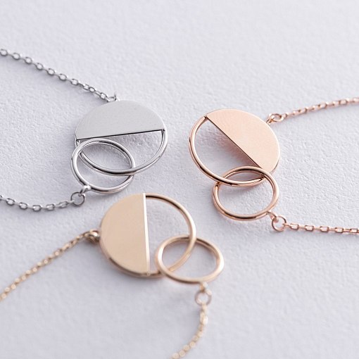 Золотой браслет "Переплетение" б04374 14