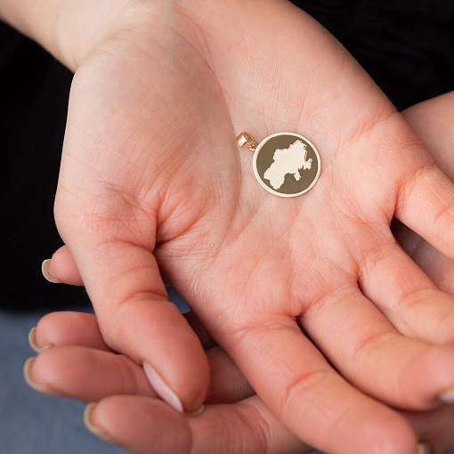 Кулон "Карта Украины" в желтом золоте п03775