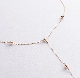 Колье 2 в 1 "Шарики" в желтом золоте кол01980 №3