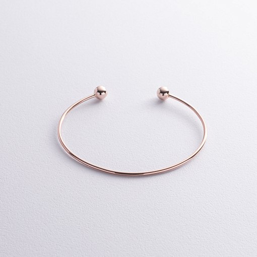 Жесткий браслет "Шарики" (красное золото) б05473 8