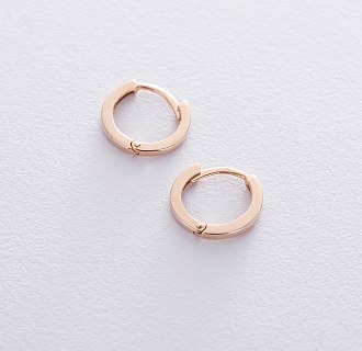 Сережки-кільця в червоному золоті с06458