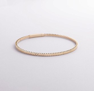 Жесткий браслет "Kylie" в желтом золоте б05543 №5