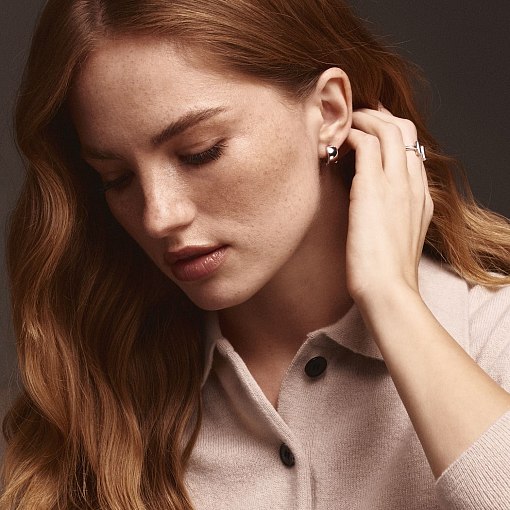 Серьги - кольца (белое золото) с07049 2