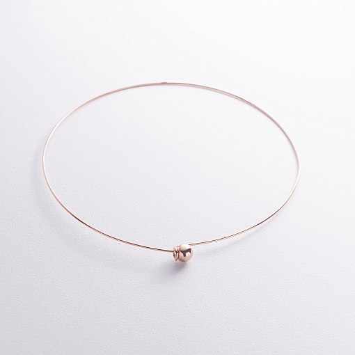 Колье - чокер "Adele" (красное золото) с шариком кол02543