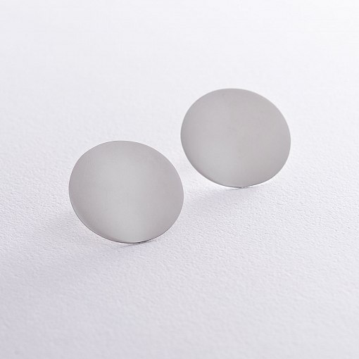 Серьги "Большие кометы" в белом золоте с06677 2