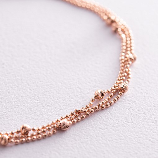 Браслет "Шарики" в красном золоте б05133 3