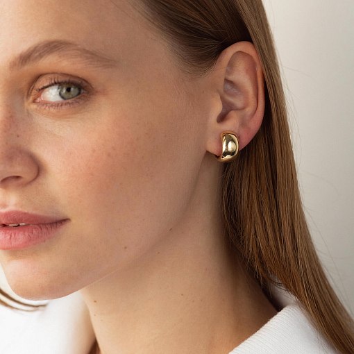 Серьги - кольца в желтом золоте с07061 6