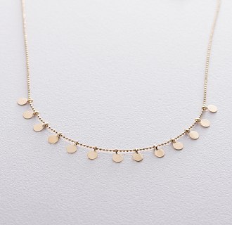 Колье "Монетки" в желтом золоте кол01389