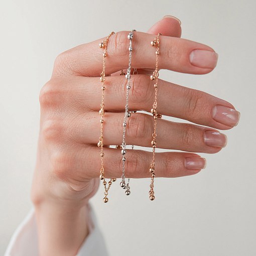 Браслет "Шарики" в красном золоте б05591 5