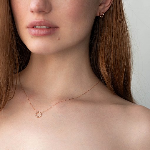 Золотые серьги-пусеты "Гармония" с06904 3