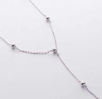 Колье 2 в 1 "Шарики" в белом золоте кол02480 №3