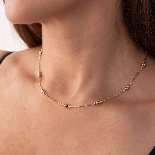 Колье "Шарики" в желтом золоте кол02023 5