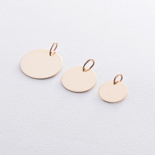 Кулон с гравировкой "Отпечаток поцелуя" в желтом золоте (17 мм) п03435п 7