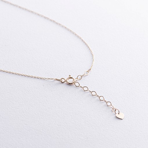 Золотое колье с крестиком (черные и белые фианиты) кол00811 6