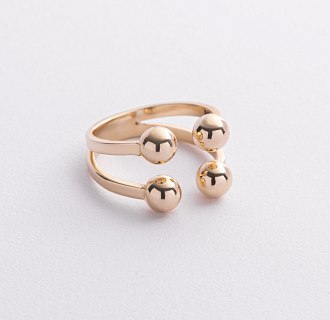 Кольцо "Шарики" в желтом золоте к08246 №2