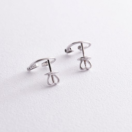 Серьги - пусеты "Дарси" в белом золоте с08317 6